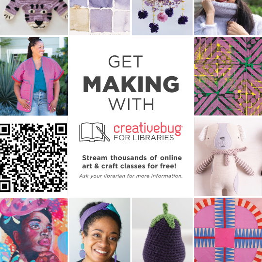 image of different crafts with the words "Get Making With Creativebug"