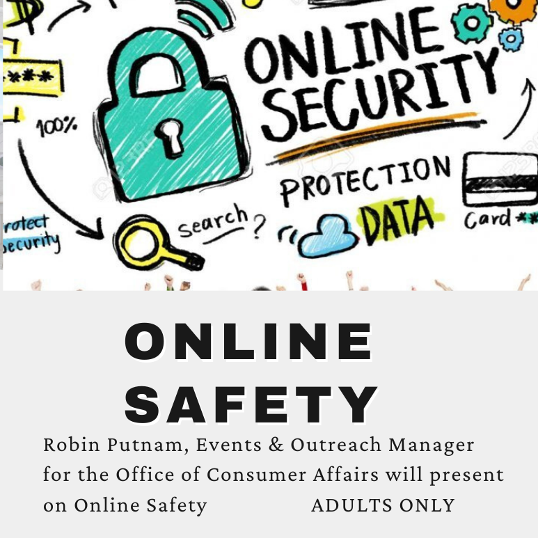 image of computer parts, credit cards, and security keys with the words ONLINE SECURITY PROTECTION
