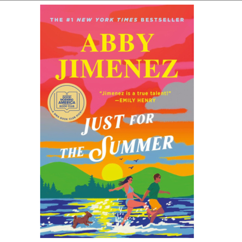 image of a book cover...summer sunset  beach with a boy and girl holding hands and walking through the water