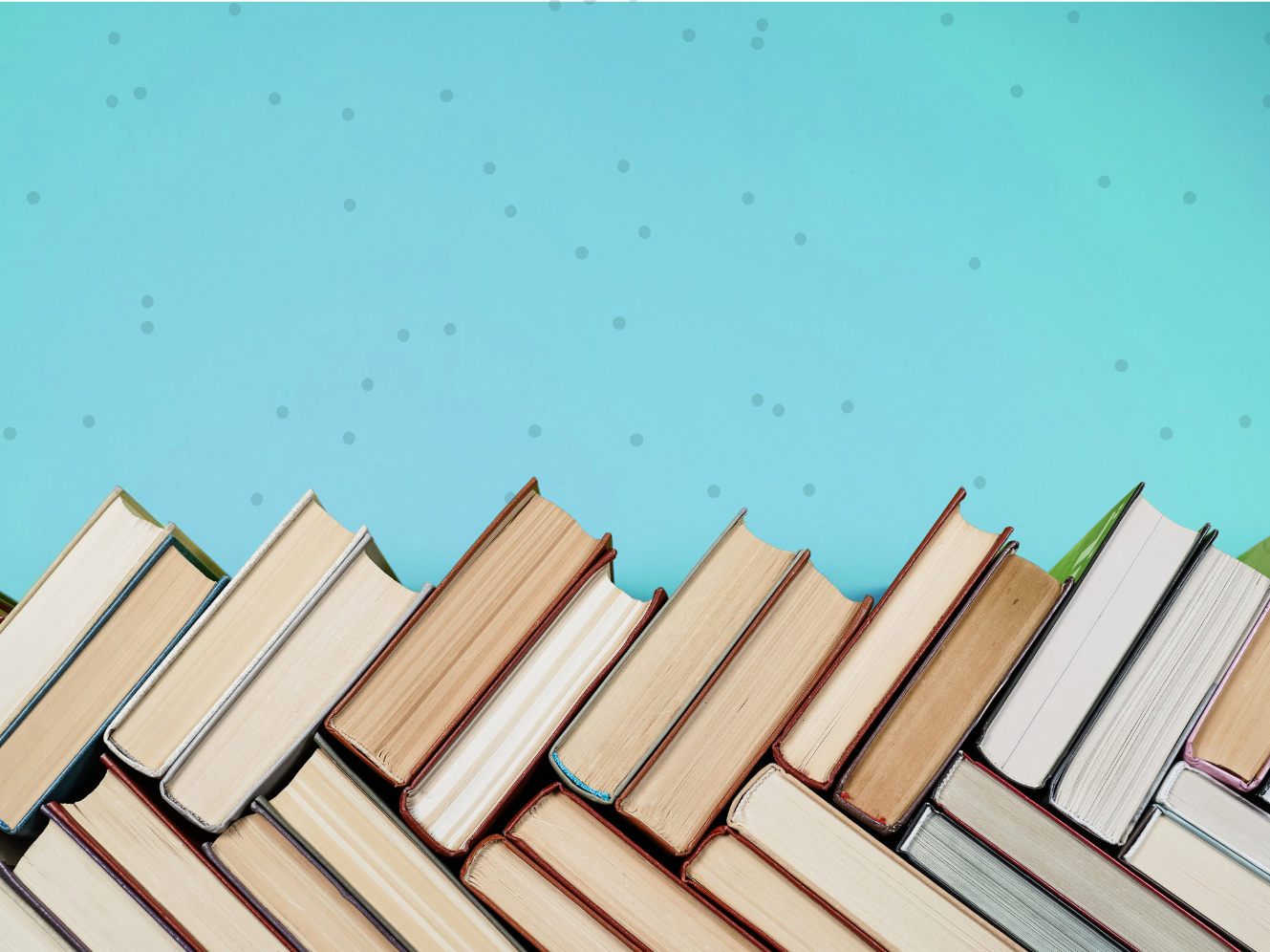 Image of books shelved in a diagonal pattern